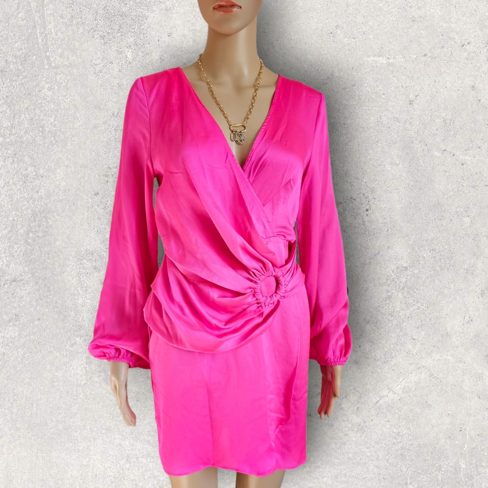 DEE ELLY NEON PINK MINI DRESS